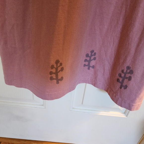 Blue Cactus Print Maxi Dress Cotton Artsy  Lilac Lagnelook Size Large Sleeveless - Picture 5 of 8